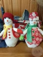 текстильный декор фигурка снеговика, 30 см