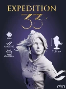 Фигурка бюст Маэль Maelle из игры Expedition 33 под покрас 7,8 см