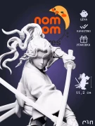 Фигурка бюст Кот-воин Neko Warrior от студии NomNom под покрас 11.2 см