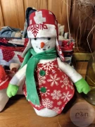 текстильный декор фигурка снеговика, 30 см