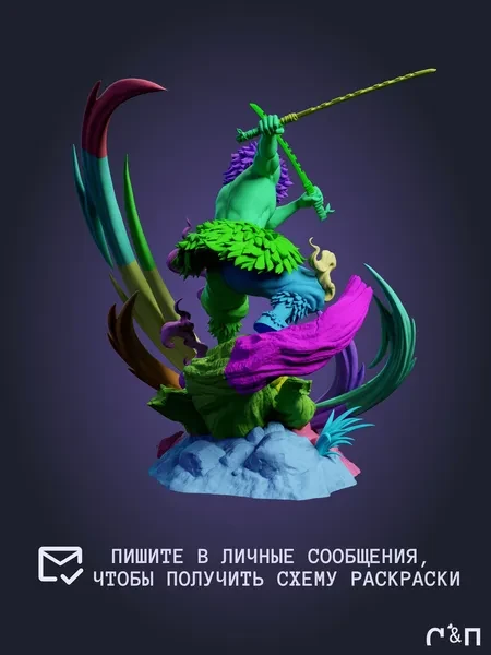 Иноске Inosuke из аниме Клинок, рассекающий демонов Demon Slayer под покрас 22,4 см Иноске Inosuke из аниме Клинок, рассекающий демонов Demon Slayer под покрас 22,4 см