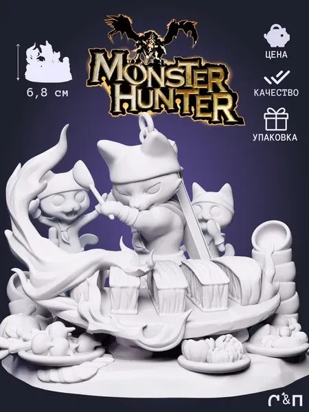 чибик Meowscular Chef из игры Охотник на монстров Monster Hunter под покрас 6.8 см чибик Meowscular Chef из игры Охотник на монстров Monster Hunter под покрас 6.8 см