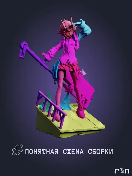 Соукаку Soukaku из игры Zenless Zone Zero под покрас 25 см для сборки Соукаку Soukaku из игры Zenless Zone Zero под покрас 25 см для сборки