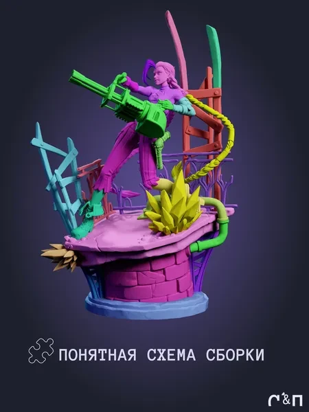 Джинкс Jinx из аниме Аркейн Arcane под покрас 25.1 см Джинкс Jinx из аниме Аркейн Arcane под покрас 25.1 см