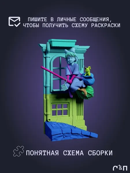 Кики Kiki из аниме Ведьмина служба доставки Kiki s Delivery Service под покрас 25 см Кики Kiki из аниме Ведьмина служба доставки Kiki s Delivery Service под покрас 25 см