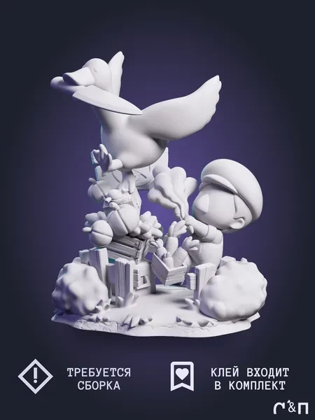 чибик Гусь Chibi Goose из игры Untitled Goose Game под покрас 9.9 см чибик Гусь Chibi Goose из игры Untitled Goose Game под покрас 9.9 см