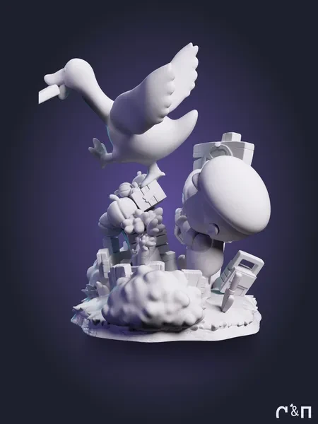 чибик Гусь Chibi Goose из игры Untitled Goose Game под покрас 9.9 см чибик Гусь Chibi Goose из игры Untitled Goose Game под покрас 9.9 см