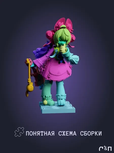 Жао из игры Zenless Zone Zero под покрас 30 см Жао из игры Zenless Zone Zero под покрас 30 см