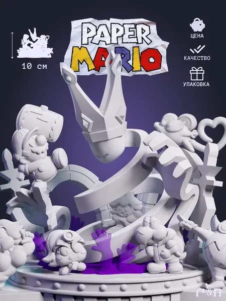 чибик Пейпер Марио Paper Mario под покрас 10 см из цветной смолы чибик Пейпер Марио Paper Mario под покрас 10 см из цветной смолы